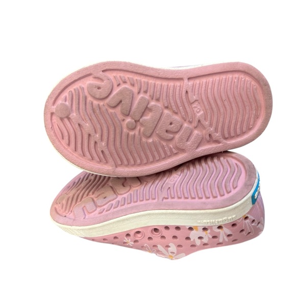 Native Jefferson Print Slip-On Shoes Pink White Daisy Toddler Size 4 - Picture 6 of 7